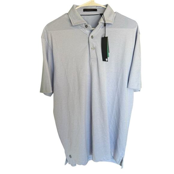 Greyson Brrr Golf Polo Shirt Mens Blue S/S Keep Cooler L Athleisure Performance - Picture 1 of 12